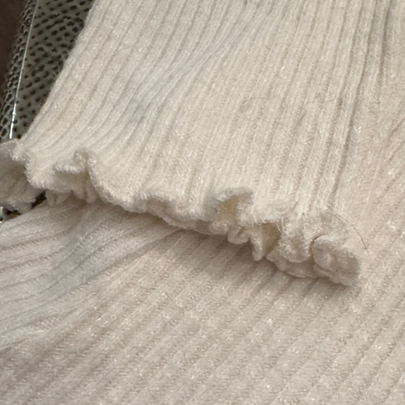 J. Crew Cream Ribbed Long Sleeve Top with Gold Buttons - Picture 4 of 8